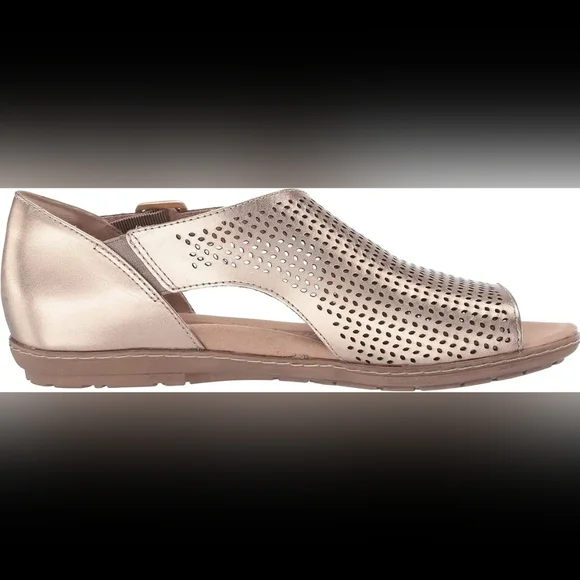 EARTH Ballston Gold Sandal Argon Metallic Calf 10 - Picture 3 of 5